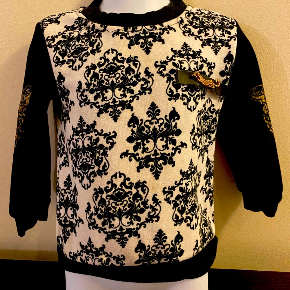 Boys luxury fur lined graffiti lion shirt